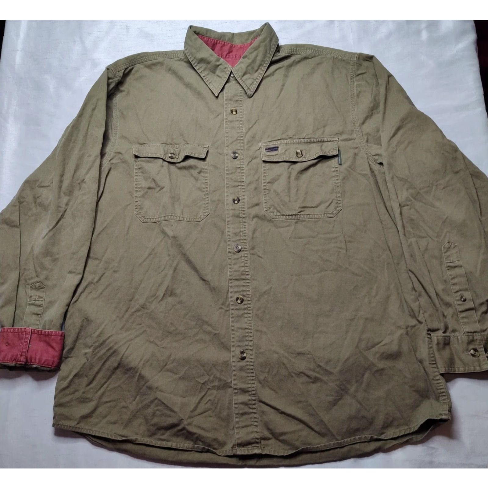 Royal Robbins VINTAGE ROYAL ROBBINS Shirt Men L Olive Drab Outdoor Travel Long Sleeve Button-Up Size US L / EU 52-54 / 3 - 6 Thumbnail