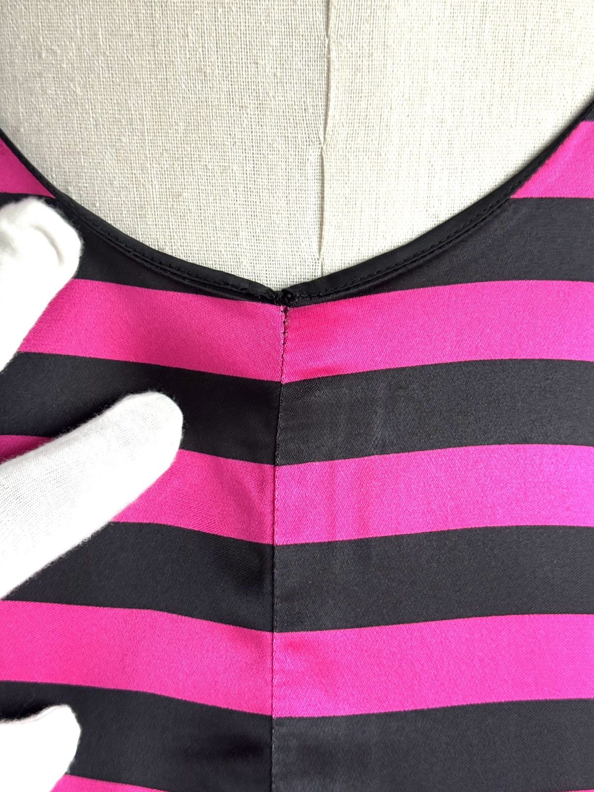 Prada Prada Spring 2011 pink and black striped satin dress Size S / US 4 / IT 40 - 4 Thumbnail