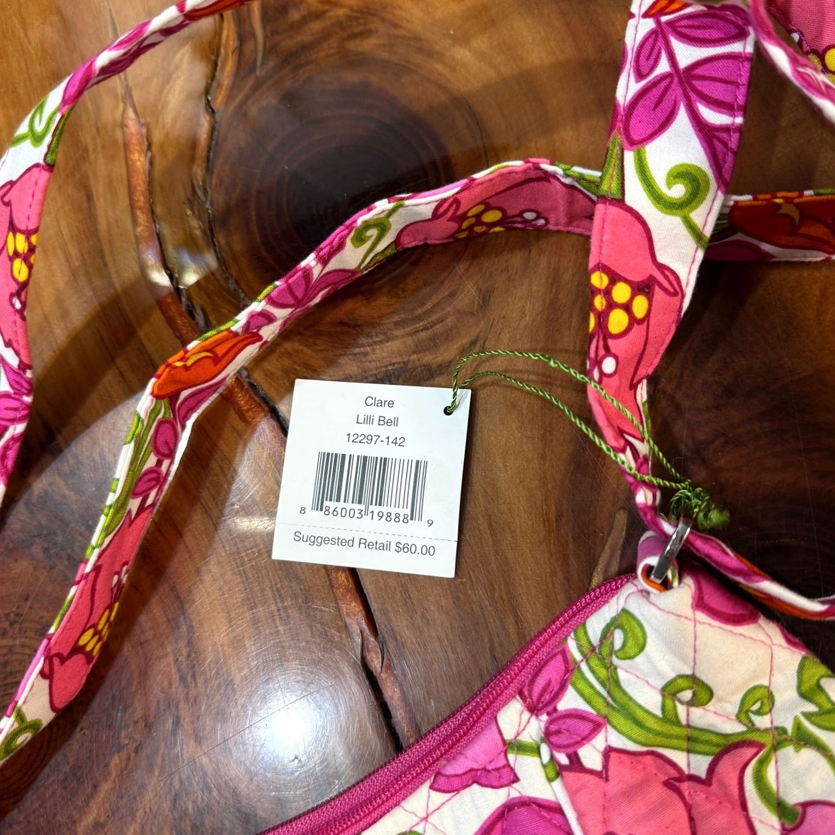 Vera Bradley Vera Bradley Bag Purse Clare Lilli Bell Floral Cotton Crossbody G20 Pink, Medium, Crescent, Crossbody Strap, Women, Casual, Shoulder Bag Size ONE SIZE - 4 Thumbnail