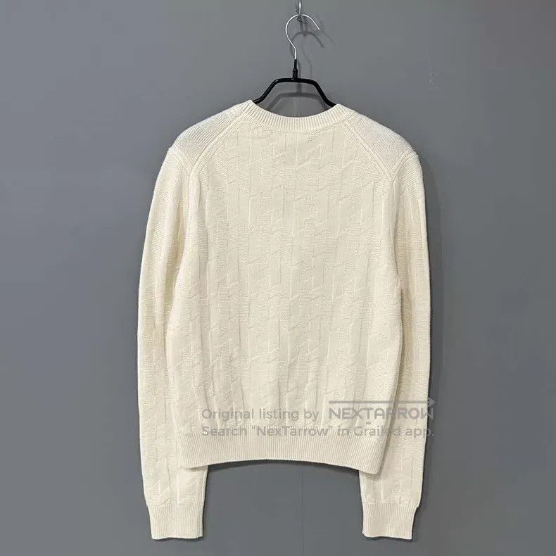 Hermes Hermes Off-White Wool Herringbone H-Neck Sweater Size XS / US 0-2 / IT 36-38 - 3 Thumbnail