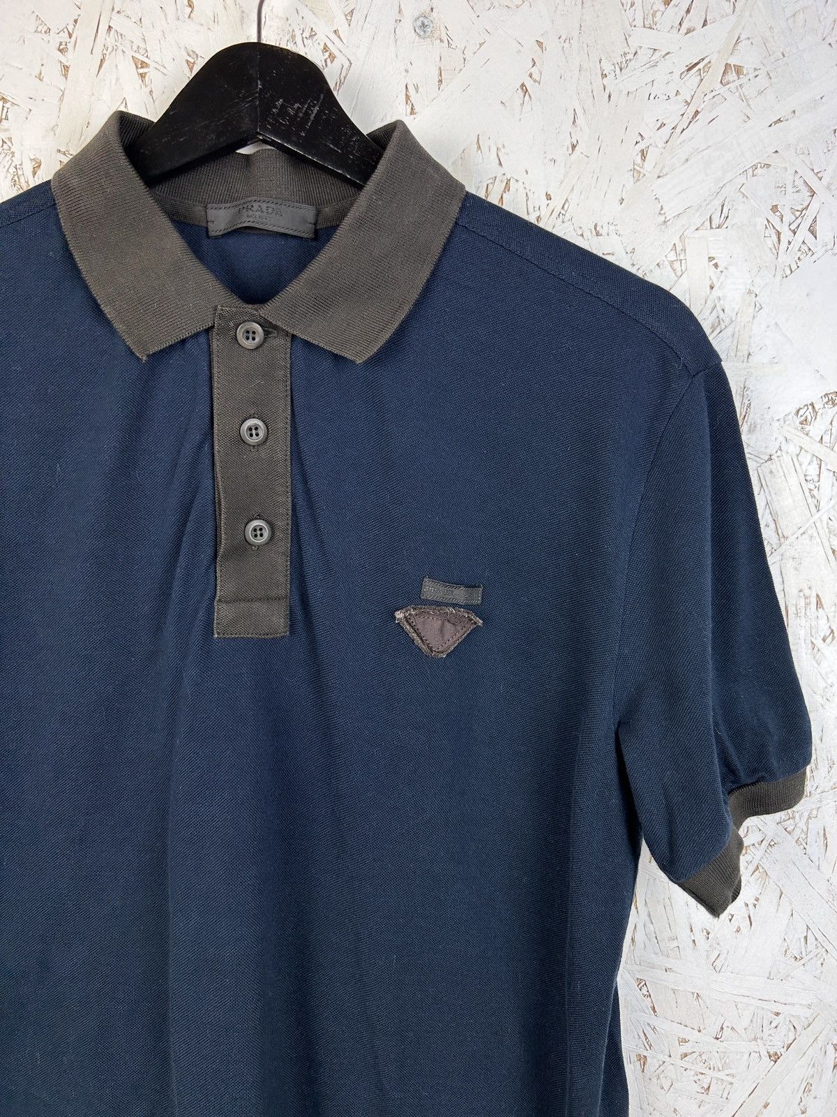 Prada Prada Contrast-Trimmed Cotton Pique Polo Shirt Size US XL / EU 56 / 4 - 2 Thumbnail