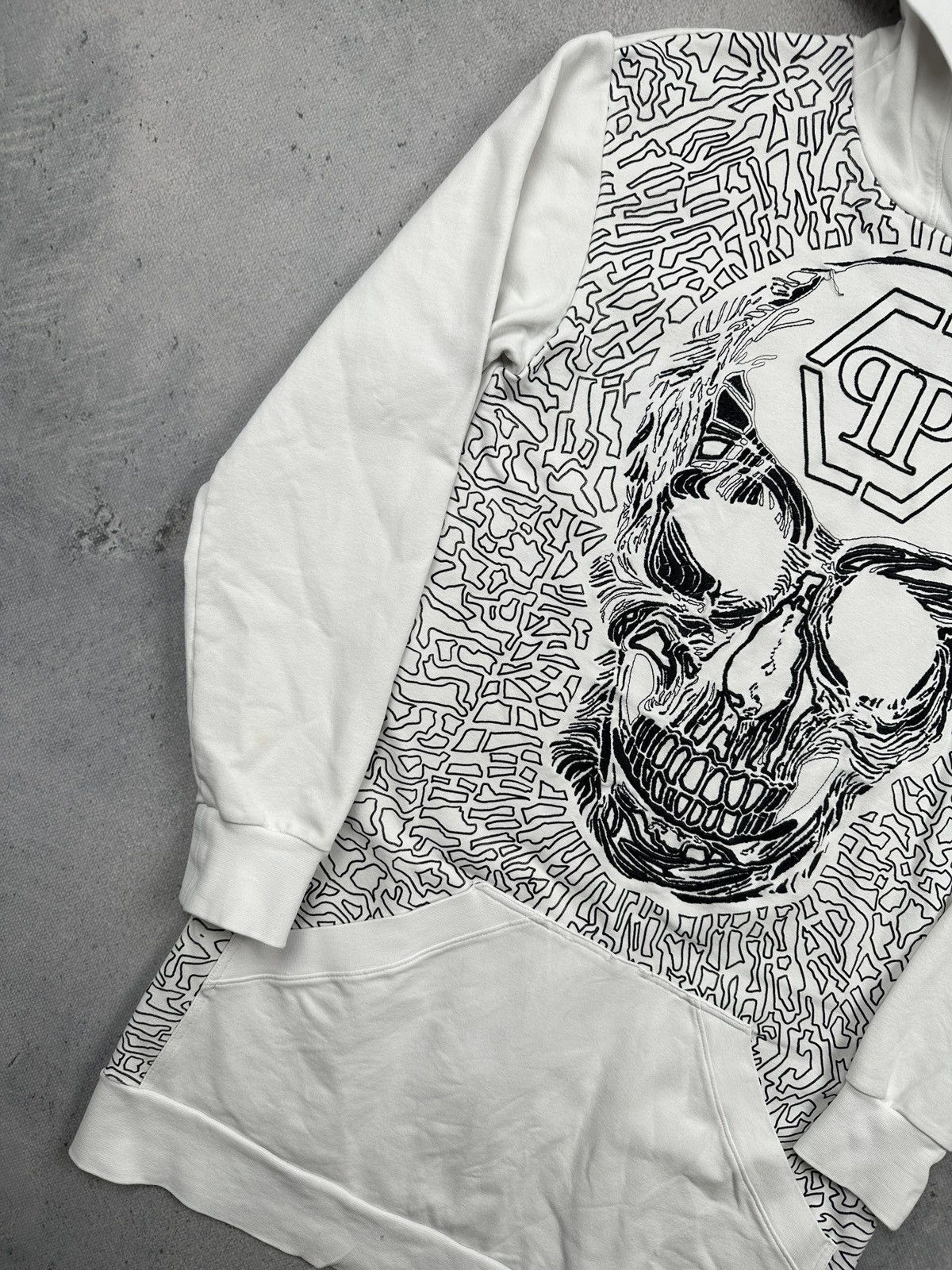 Philipp Plein Philipp Plein Couture White Skull Hoodie Longline Graphic Size US S / EU 44-46 / 1 - 3 Thumbnail