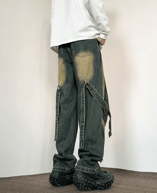 Japanese Brand × Jean Men's cool washed distressed loose straight cargo jeans Size US 32 / EU 48 - 6 Thumbnail