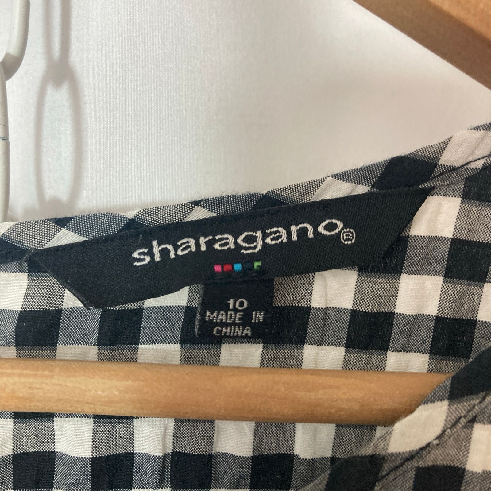 Other Sharagano Gingham Plaid Black White Sheath Fall Dress Size L / US 10 / IT 46 - 4 Thumbnail
