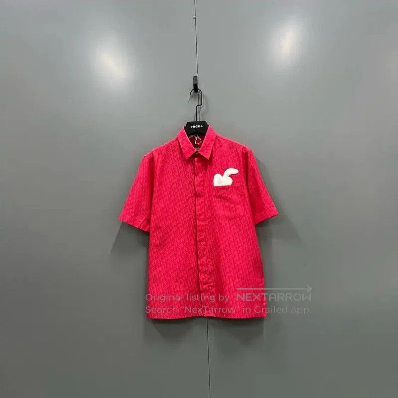 Dior Dior Red Logo Short Sleeve Shirt . Size US M / EU 48-50 / 2 - 1 Thumbnail
