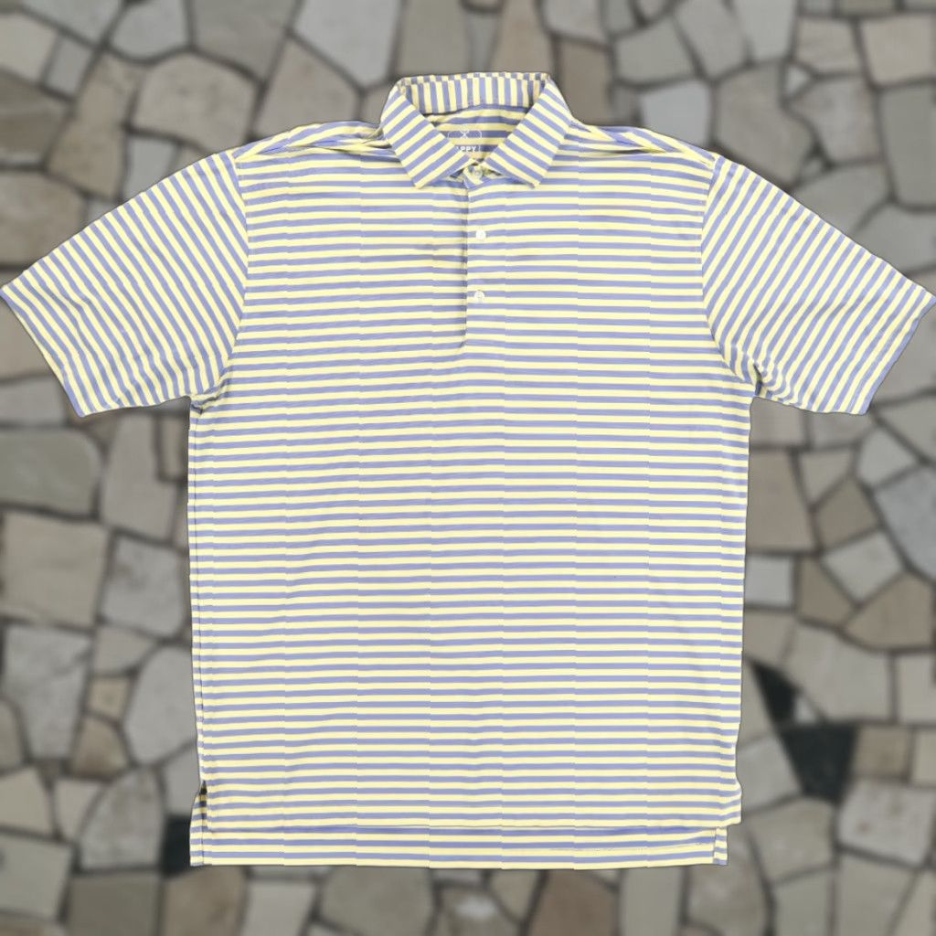 Vintage Pappy & Company Louisville KY Stretch Striped Polo Shirt Yellow Men's L Shirt Size US L / EU 52-54 / 3 - 1 Thumbnail