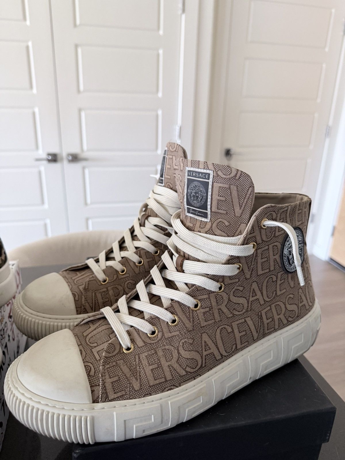 Versace Versace high Greca Size US 12 / EU 45 - 1 Thumbnail