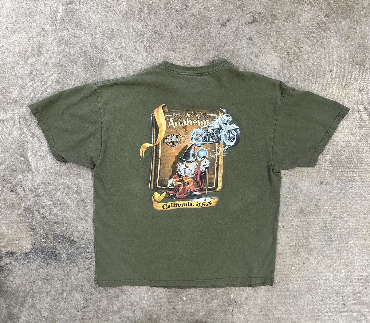 Harley Davidson Crazy Y2K Harley Davidson Anaheim Motorcycle Biker T-Shirt Size US XL / EU 56 / 4 - 2 Thumbnail
