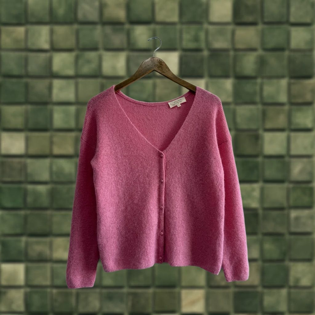 Vintage SEZANE PARIS LA MAILLE WOOMEN’S CARDIGAN SWEATERS PINK WOOL LUXURY RARE Size S Size S / US 4 / IT 40 - 1 Thumbnail
