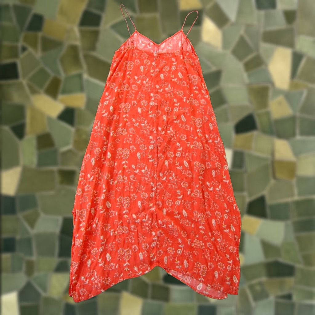 Gap GAP Coral Orange Ivory Floral Maxi Slip Dress M Size M / US 6-8 / IT 42-44 - 1 Thumbnail