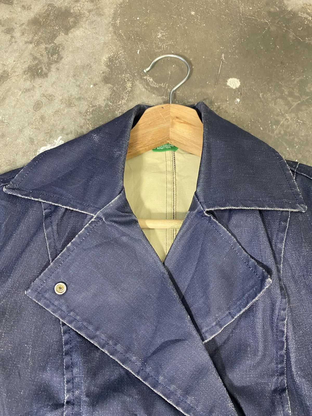 United Colors Of Benetton Rare United Color of Benetton Denim Trench Coat Size S / US 4 / IT 40 - 10 Thumbnail