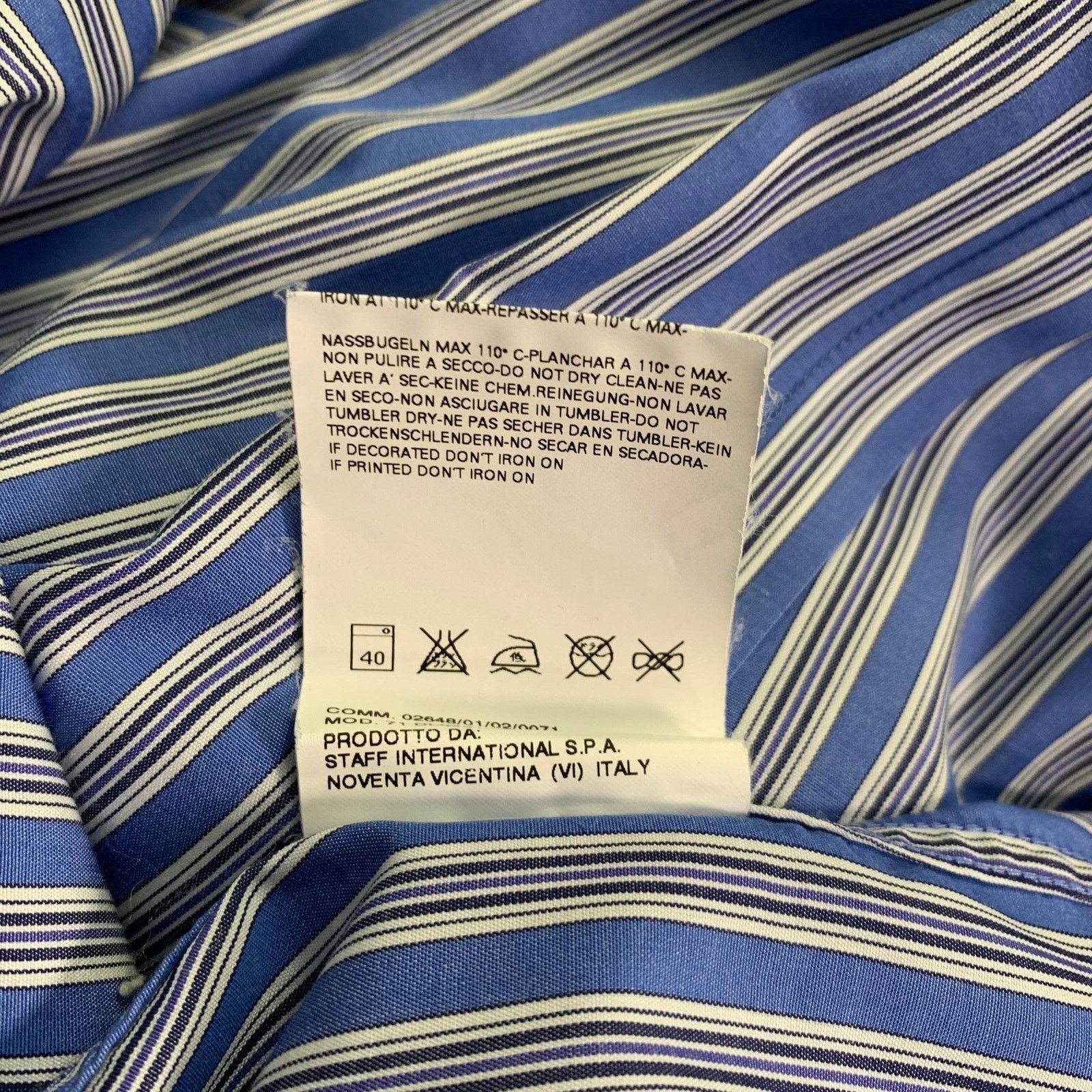 Dsquared2 DSQUARED2 Size L White Blue Stripe Cotton Long Sleeve Shirt Size US L / EU 52-54 / 3 - 5 Thumbnail