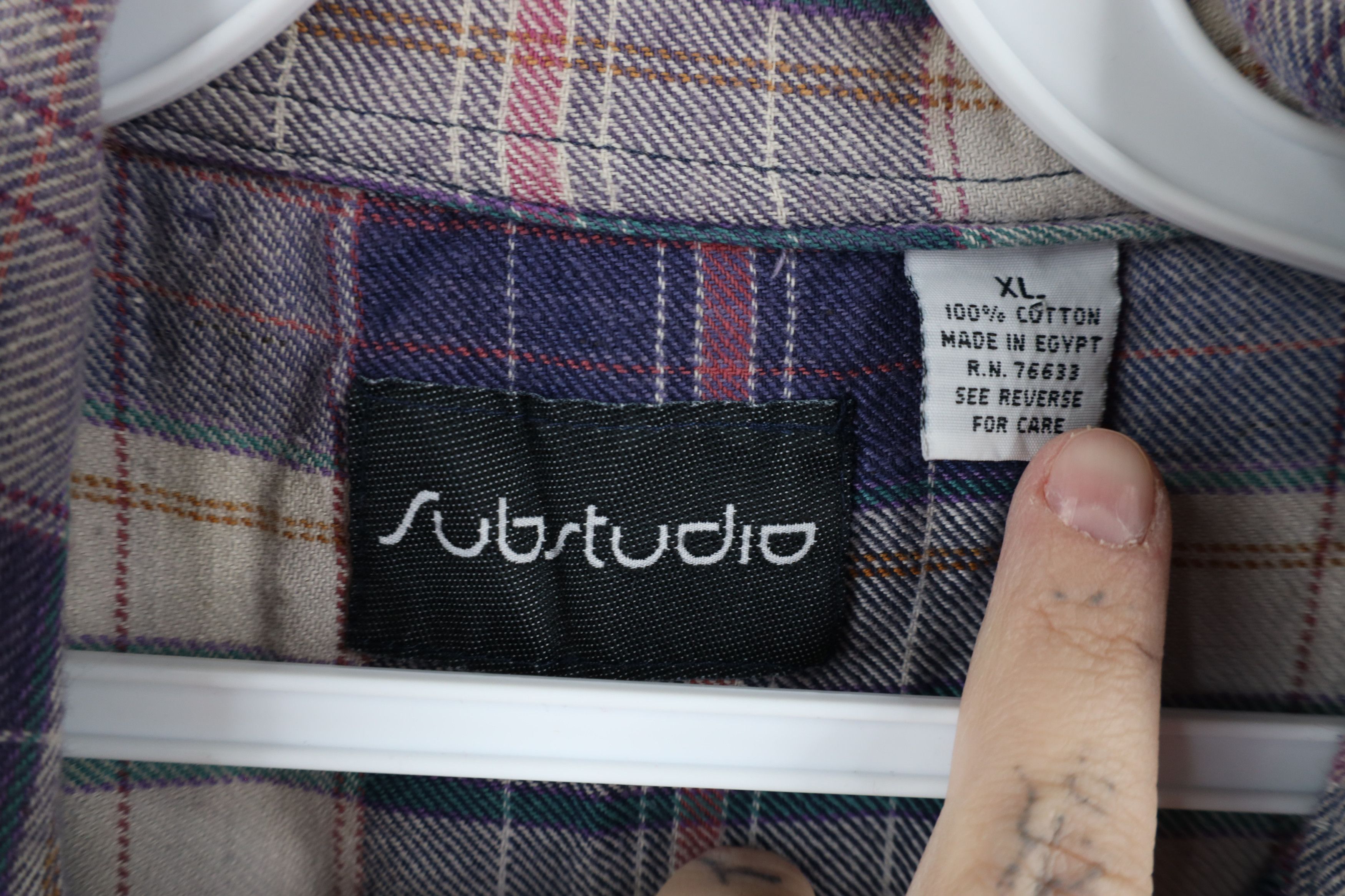 Vintage Vintage 90s Streetwear Collar Flannel Button Shirt Plaid Size US XL / EU 56 / 4 - 8 Thumbnail