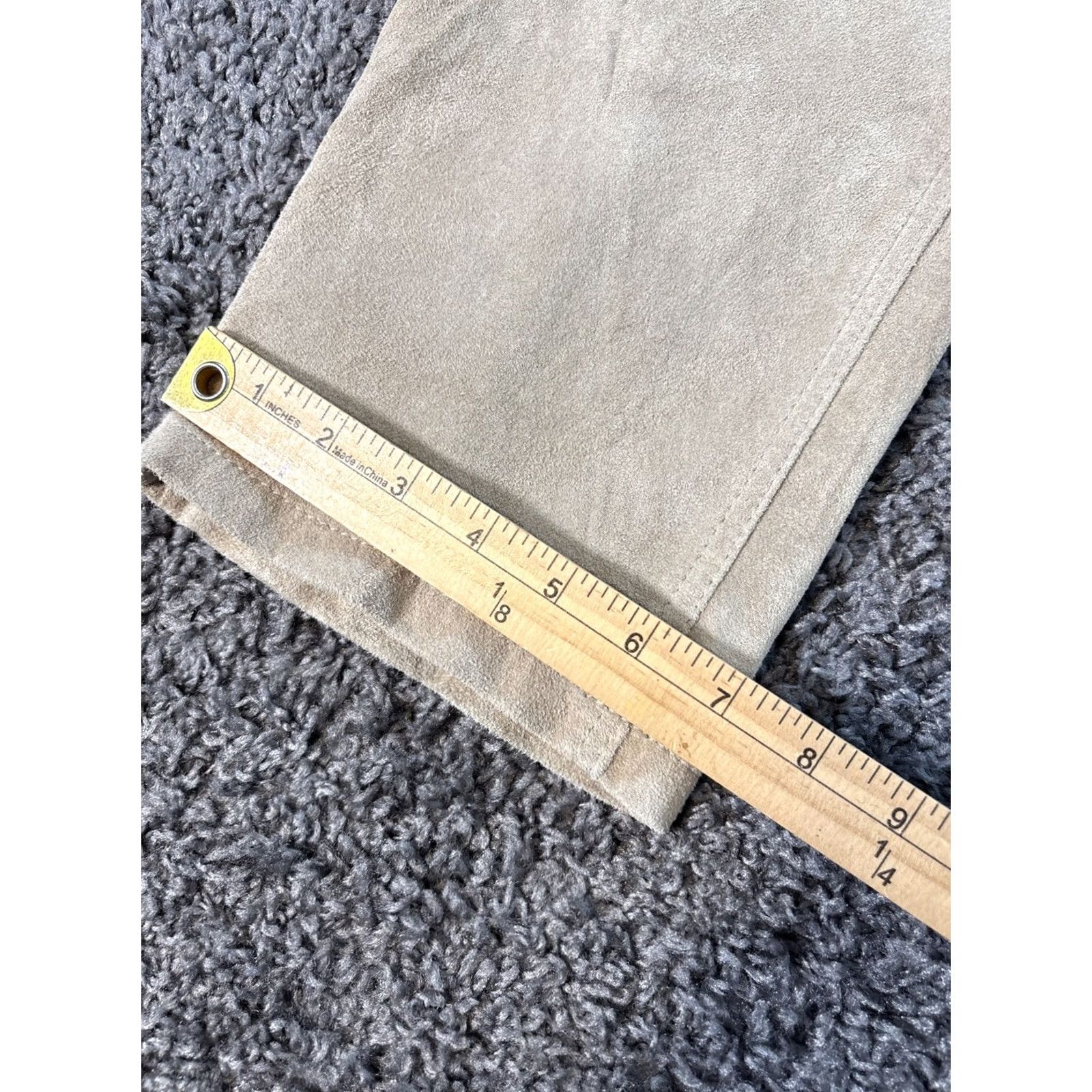 Vintage Vtg Mixit Suede Leather Pants Womens 30 30x30 Beige Cream High Rise 90s Dress Pants Womens Size 30" / US 8 / IT 44 - 3 Thumbnail