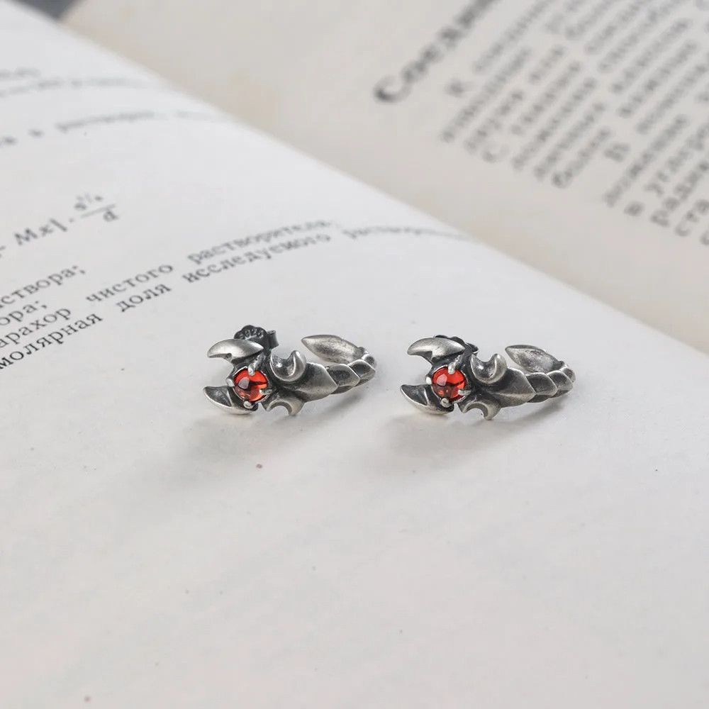 Jewelry Retro Scorpion Stud Earrings 925 Sterling Silver Gift Size ONE SIZE - 6 Thumbnail