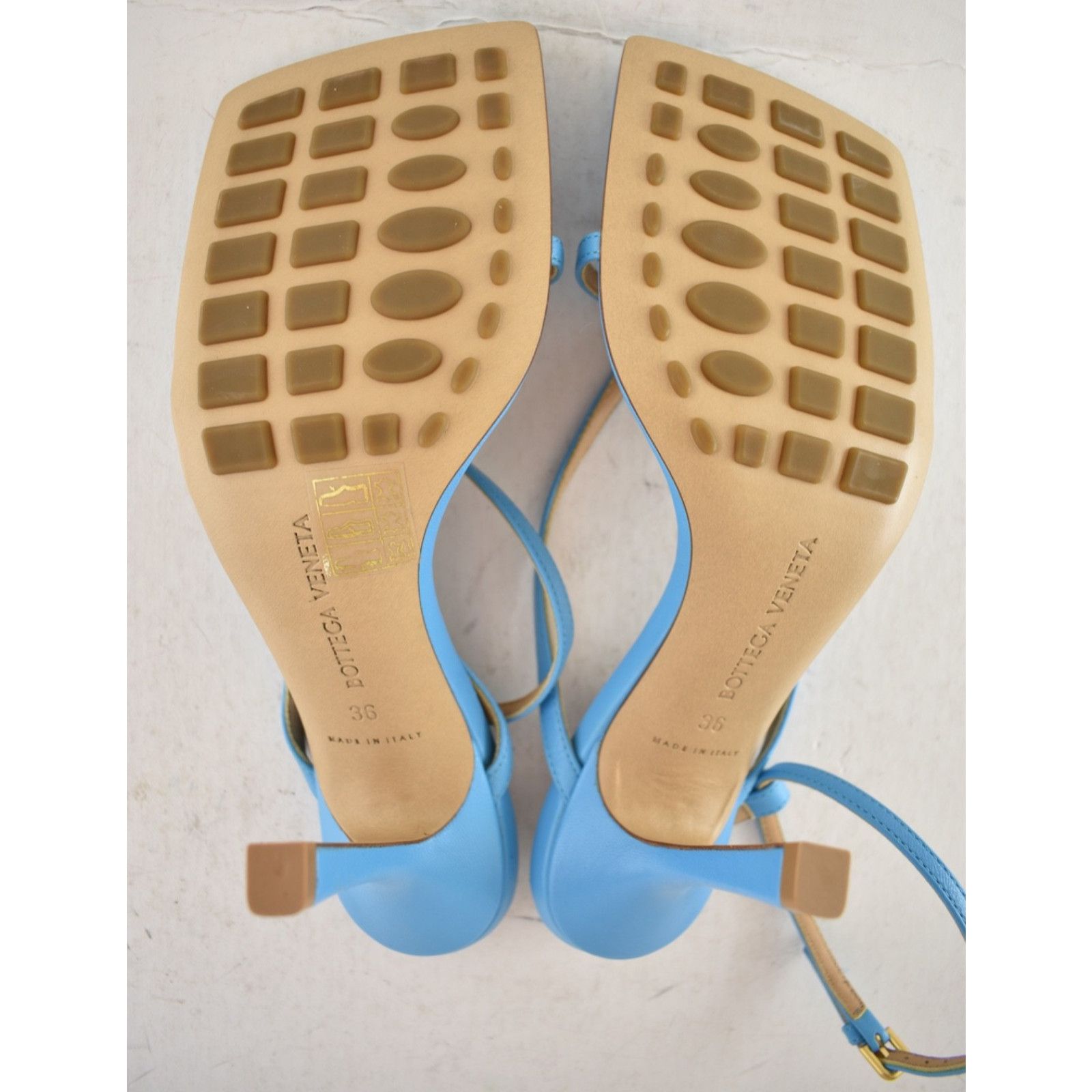 Bottega Veneta Bottega Veneta Stretch Square Toe Sky Blue Ankle Sandal Size US 6 / IT 36 - 11 Thumbnail