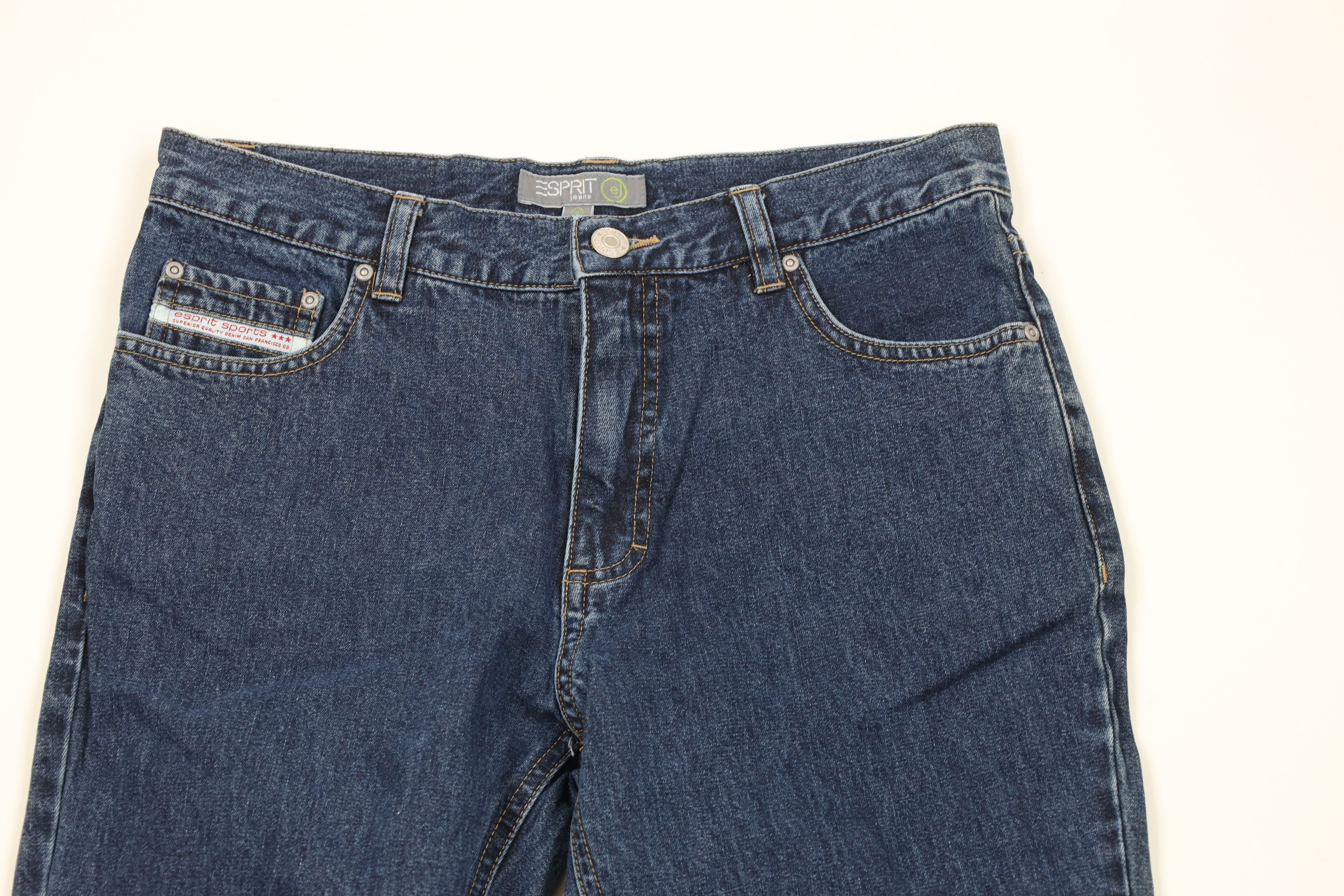 Esprit × Vintage Vintage 90s Y2K Esprit Wide Leg Denim Jeans Blue Cotton Size 28" / US 6 / IT 42 - 2 Thumbnail