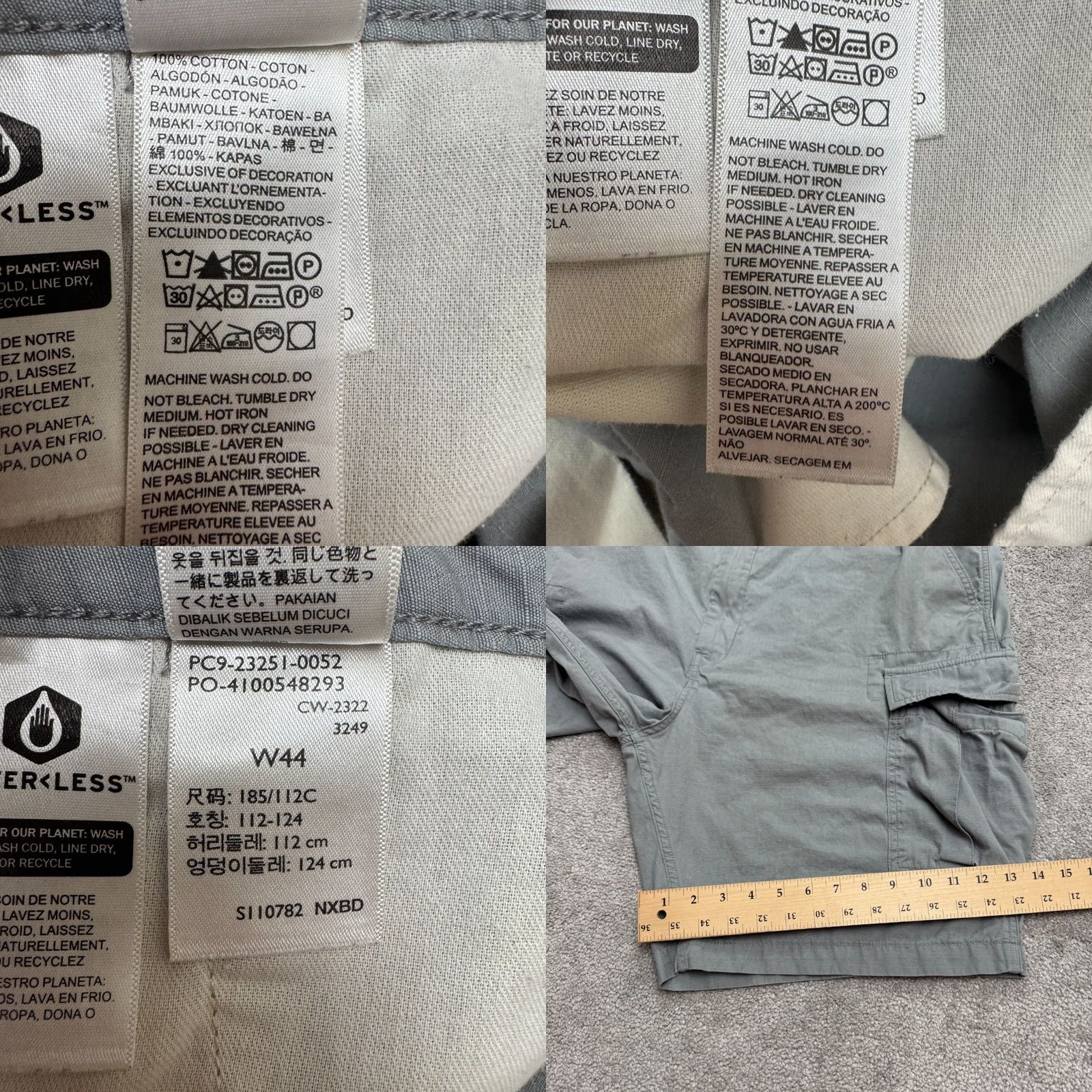 Levi's Levi's Cargo Shorts Mens Big & Tall 44 Gray 100% Cotton Ripstop Pocket Cargo Pocket Casual Outdoor Size US 30 / EU 46 - 8 Thumbnail