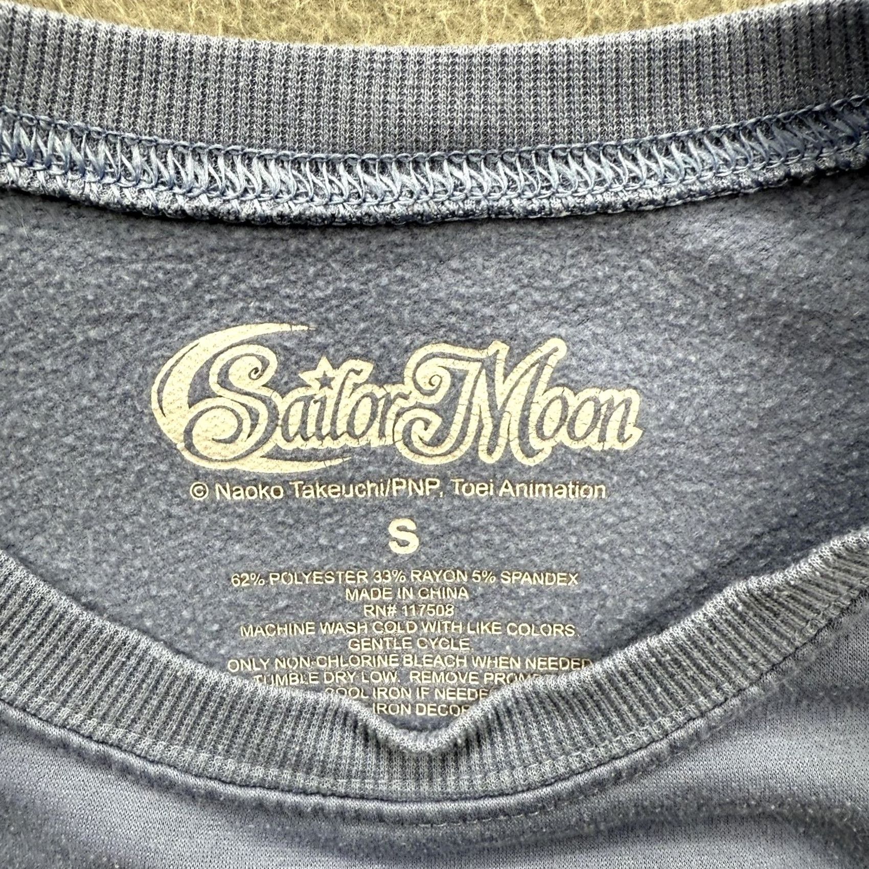 Vintage Sailor Moon Sweatshirt Womens Small Blue Crewneck Pullover Anime Graphic Manga Moon 90s Casual Size S / US 4 / IT 40 - 3 Thumbnail