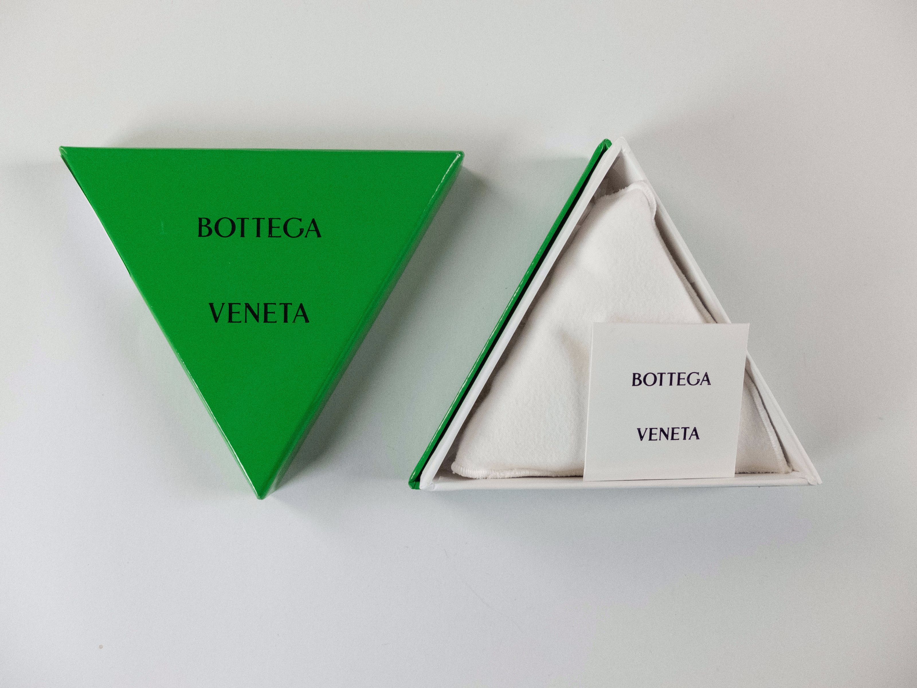 Bottega Veneta BOTTEGA VENETA Twist triangle blue leather silver earrings q Size ONE SIZE - 7 Thumbnail