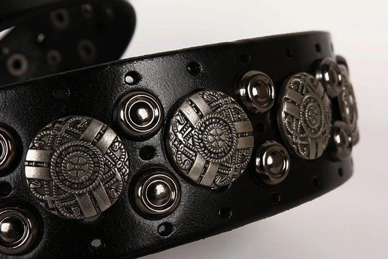 Japanese Brand × Vintage Metal Rivet Cowboy Belt Genuine Leather Cowskin Size ONE SIZE - 7 Thumbnail