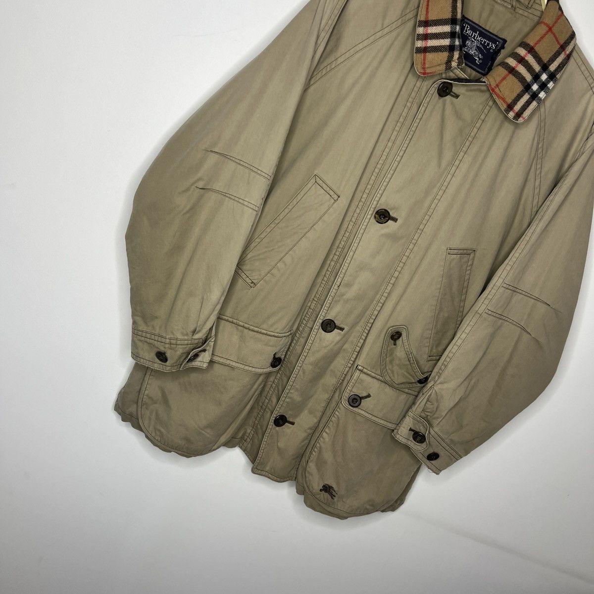 Burberry × Designer × Vintage Burberry Nova Check Vintage Coat Jacket Parka Beige 90s Size US M / EU 48-50 / 2 - 3 Thumbnail