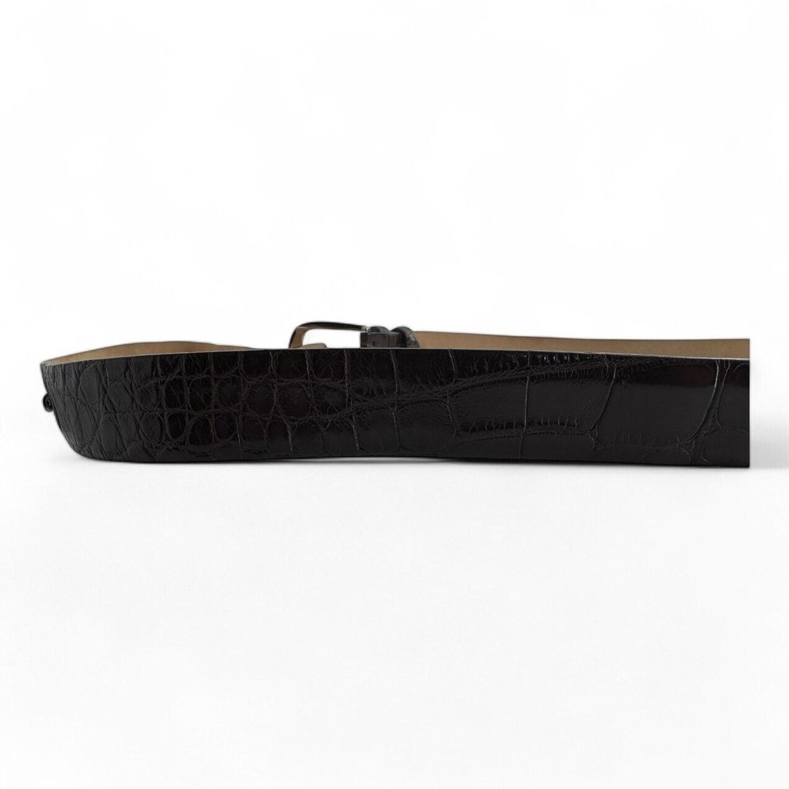 Cesare Attolini Cesare Attolini Brown Alligator Belt Size 44 (NEEDS REPAIR) Size 44 - 3 Thumbnail