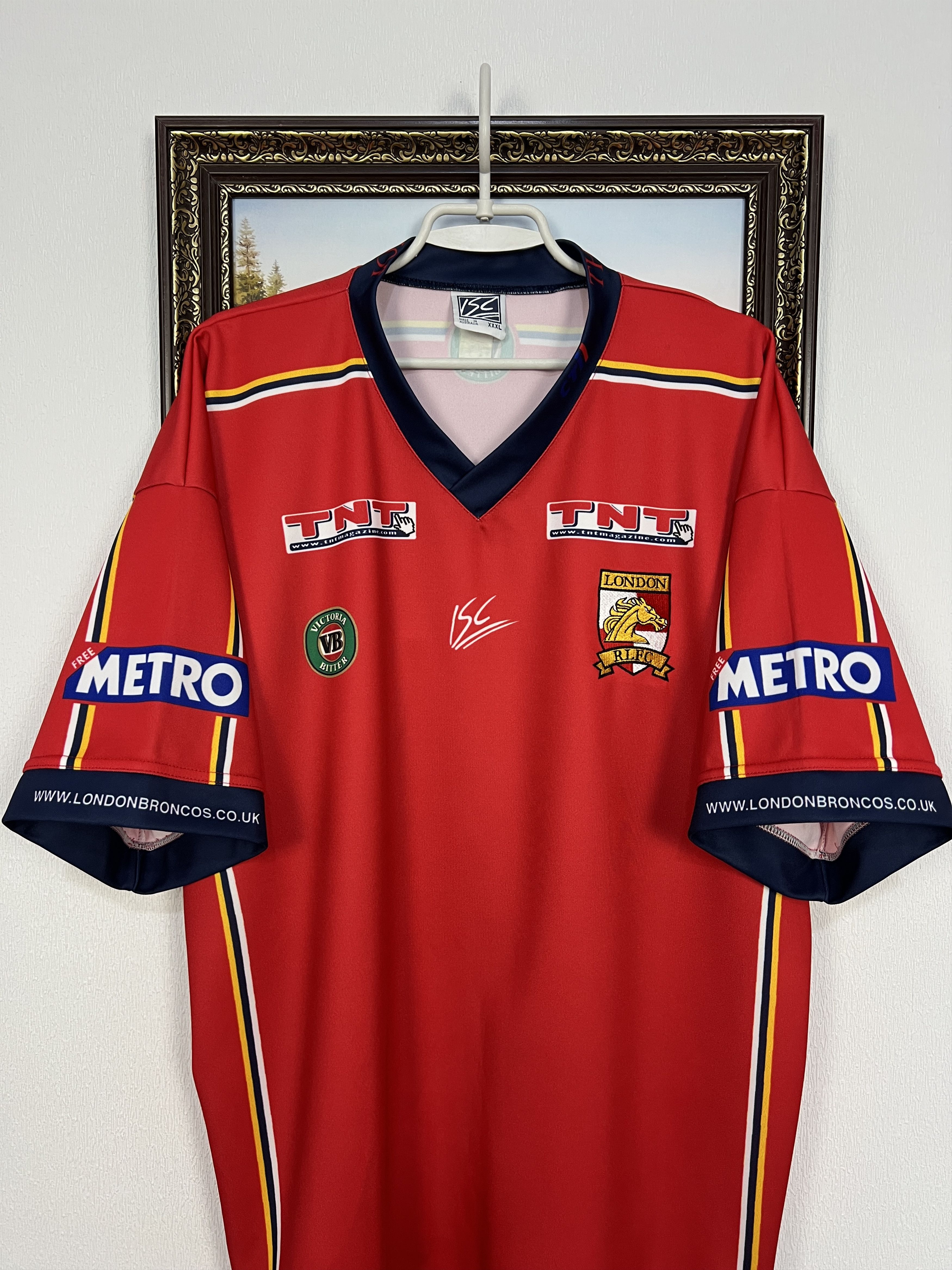 Vintage Vintage 2000's London Broncos ISC Rugby Union Jersey Mens Size US XXL / EU 58 / 5 - 2 Thumbnail