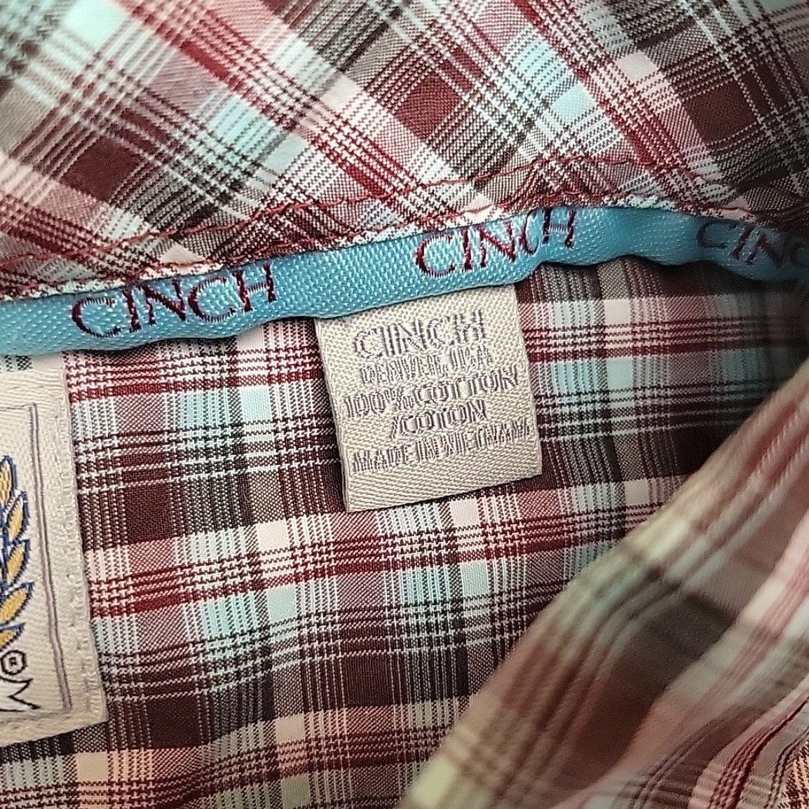 Vintage Cinch Shirt Mens XL Maroon Plaid Long Sleeve Button Western Cowboy Ranch Rodeo Shirt Size US XL / EU 56 / 4 - 5 Thumbnail