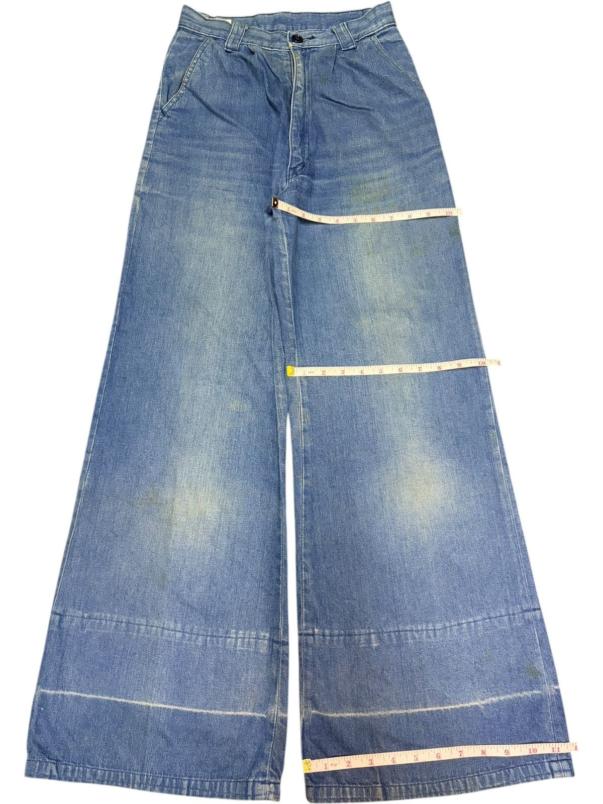 Fubu Vintage Japanese Brand Blue Wash Baggy Flare Jeans Size 25" / US 0 / IT 36 - 8 Thumbnail