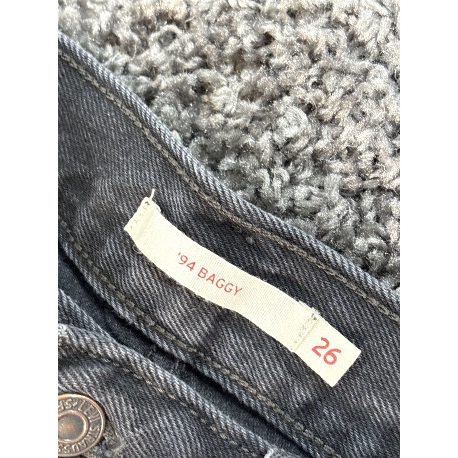 Levi's Levi's Jeans Baggy High Rise Black Relaxed Fit Denim 26x31 Womens Straight 94 Grunge Retro Casual Size 26" / US 2 / IT 38 - 5 Thumbnail