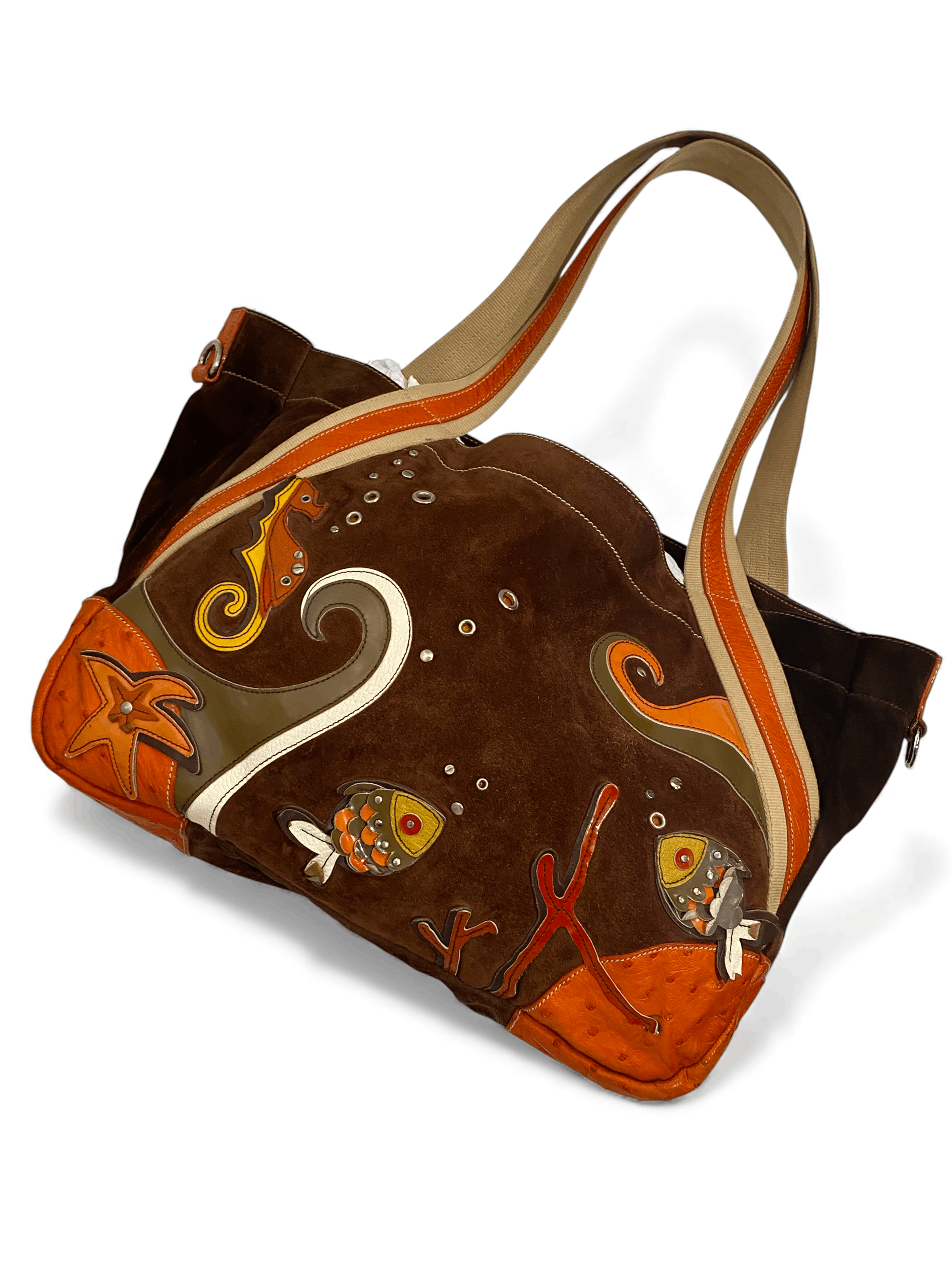 Prada Prada Canapa Triangle Logo Sea Shoulder Tote Bag Vintage Y2K Size ONE SIZE - 2 Thumbnail