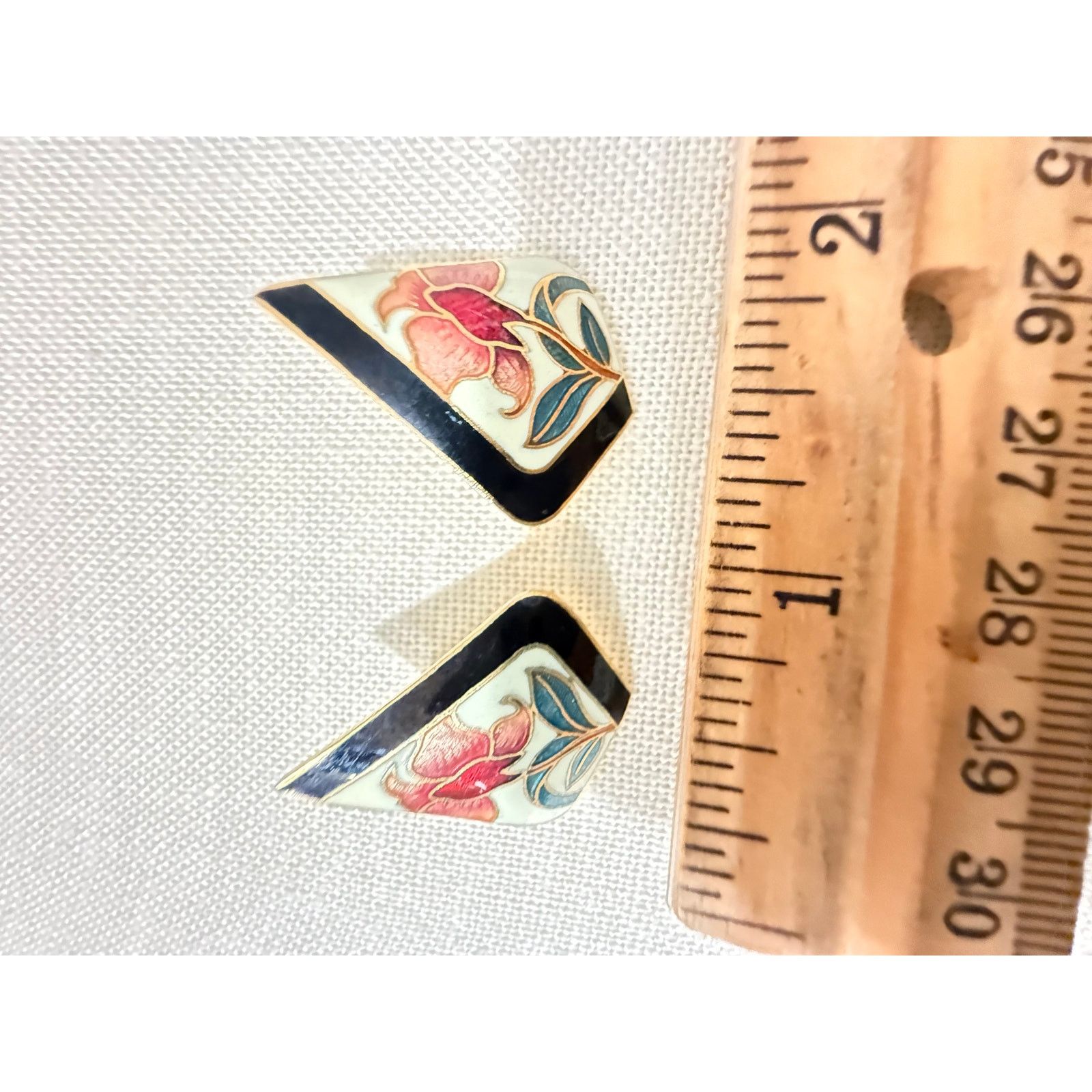 Other Vintage Signed Cloisonné Floral Post Earrings Gold Tone Size ONE SIZE - 7 Thumbnail