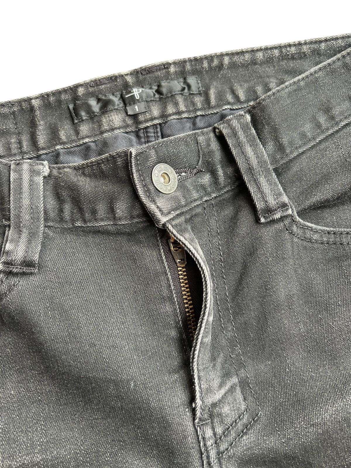 NO ID NO ID Washed Black Biker Skinny Denim Size US 31 - 9 Thumbnail