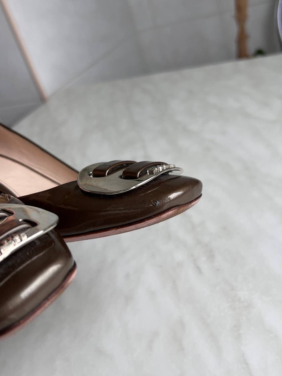 Prada Prada High Heels Shoes Metal Logo 00s Prada Italy Leather Size US 7 / IT 37 - 6 Thumbnail