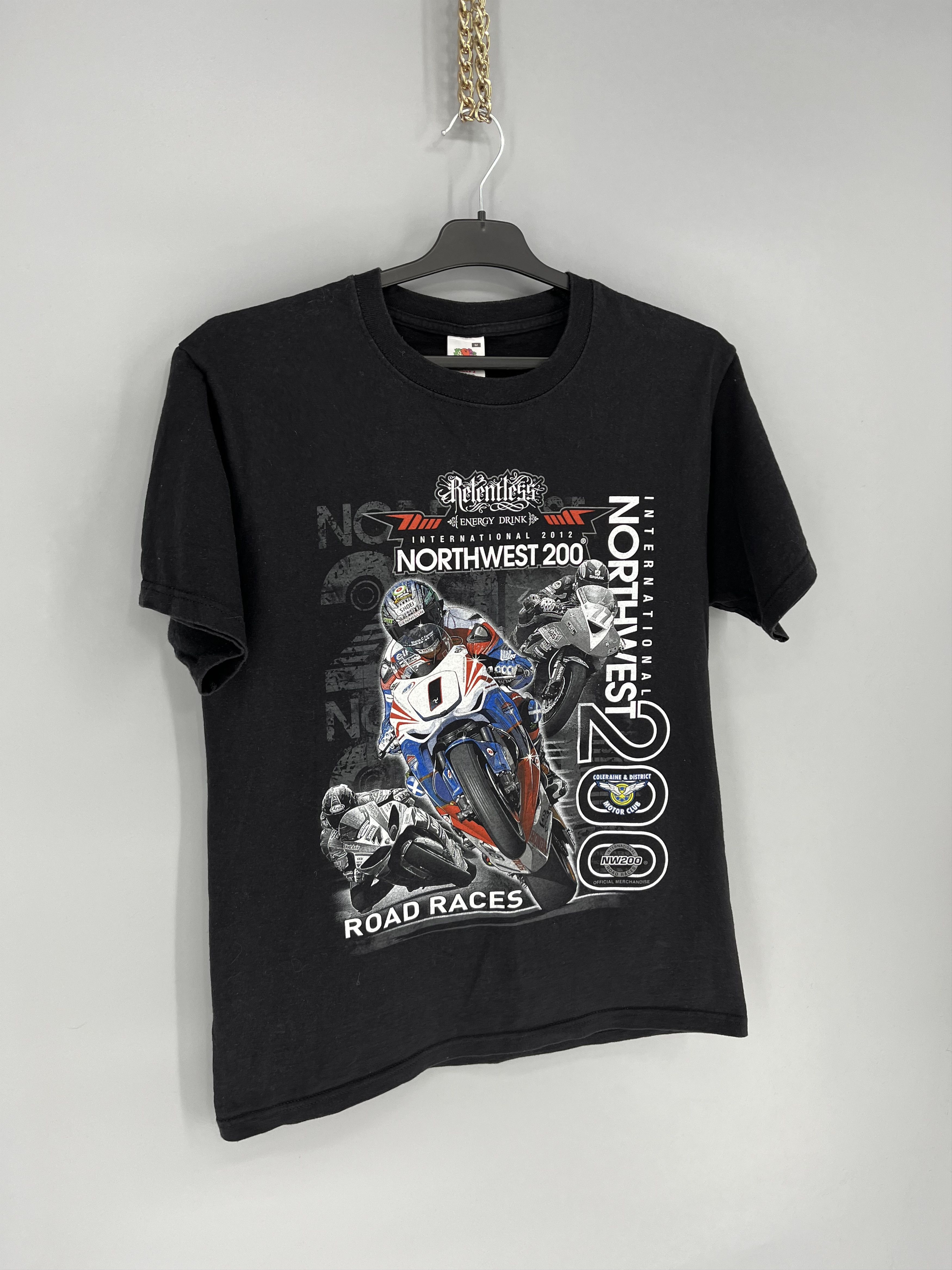 Vintage Vintage 2012 North West 200 Road Racer Honda Moto Black Tee Size US M / EU 48-50 / 2 - 2 Thumbnail