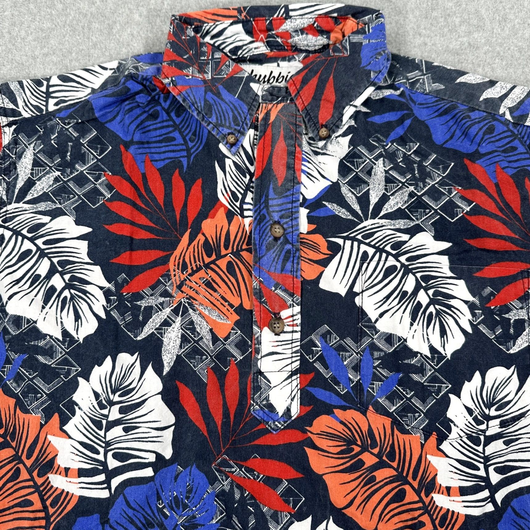 Chubbies Chubbies Navy Leaf Print Hawaiian Shirt Mens Medium Cotton Button-Down Collar Aloha Beach Size US M / EU 48-50 / 2 - 3 Thumbnail