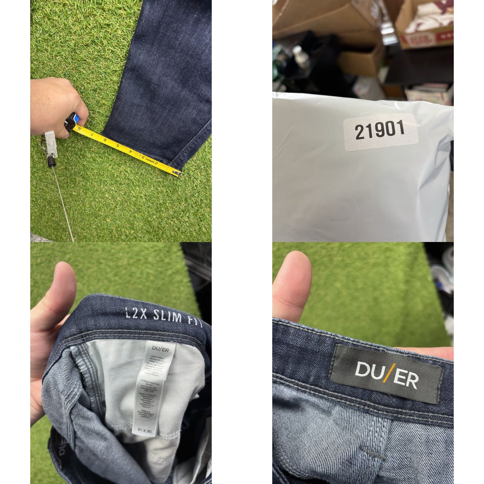 DUER DUER Jeans Mens 31x30 L2X Relaxed Fit Dark Wash Denim Workwear Jeans Size US 31 - 8 Thumbnail