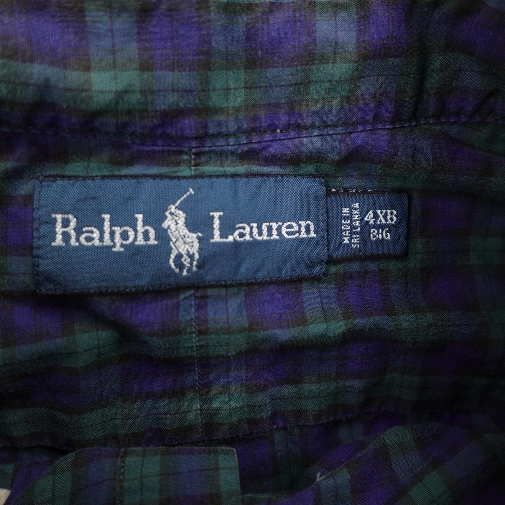 Ralph Lauren VINTAGE Ralph Lauren Shirt Big & Tall 4XL Blackwatch Plaid Men’s Cotton Button-Up 80s Blues Green Mens Size US XXL / EU 58 / 5 - 7 Thumbnail