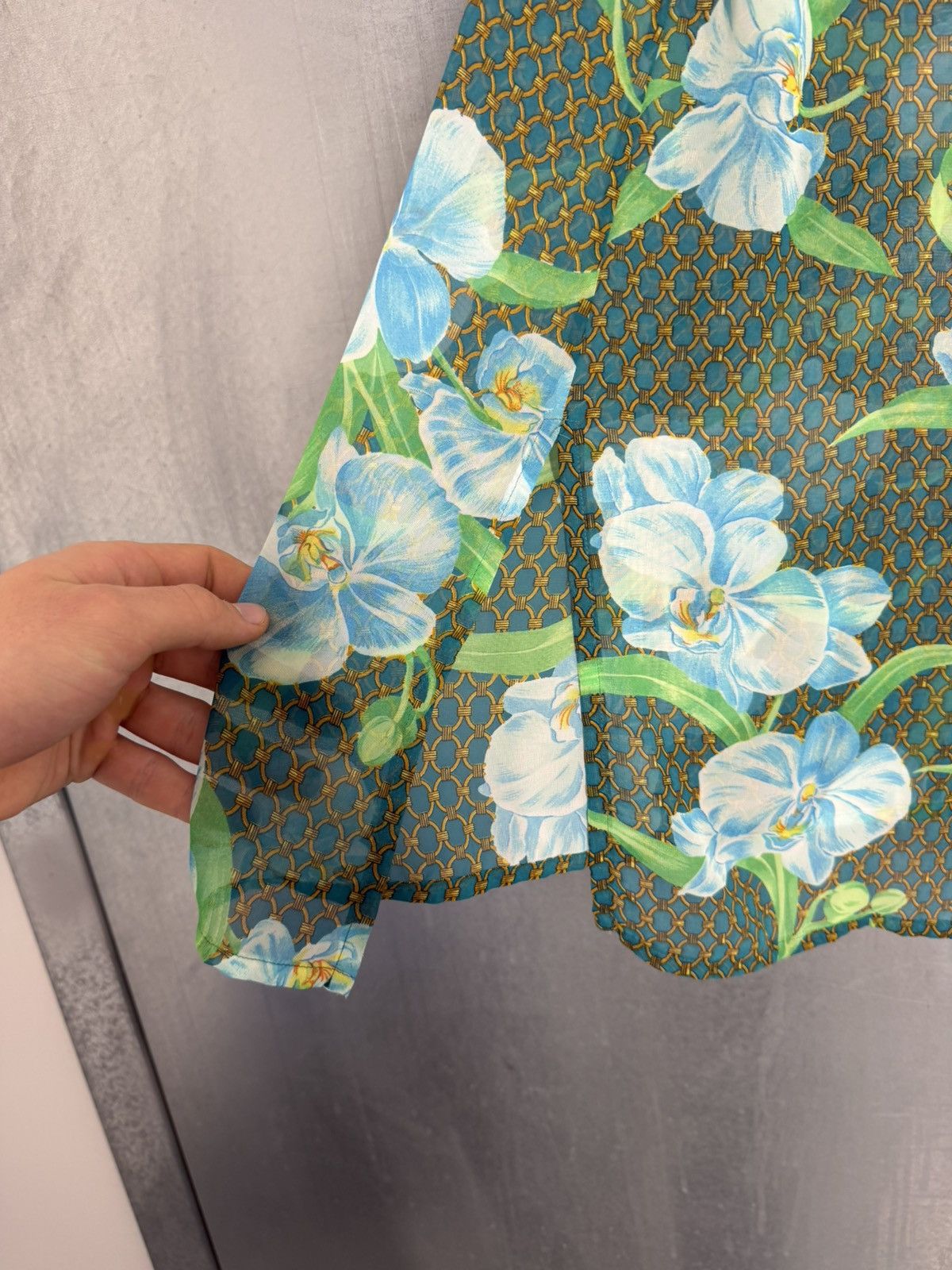 Christian Dior Monsieur Christian Dior Floral Overprinted Transparent Shirt Size L / US 10 / IT 46 - 14 Thumbnail