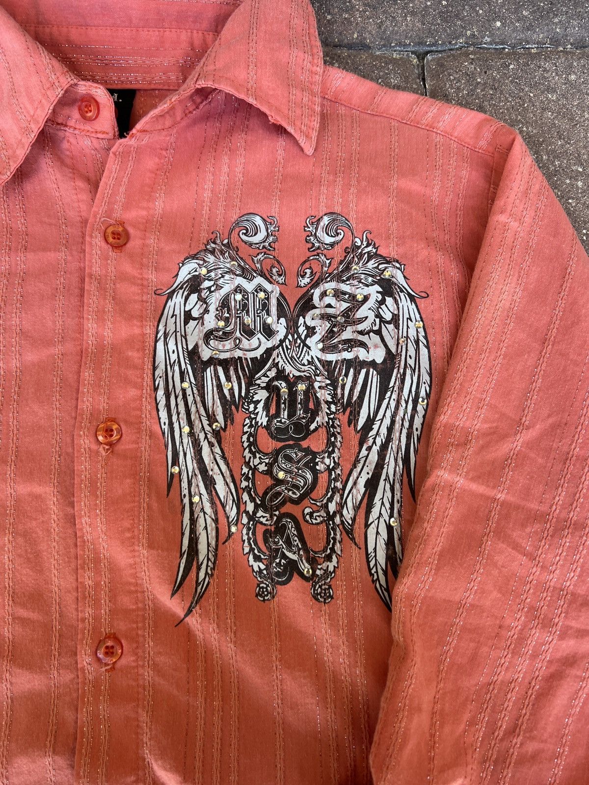 Affliction Vintage Y2K Women’s Button-Up Shirt 2000s Size M / US 6-8 / IT 42-44 - 2 Thumbnail