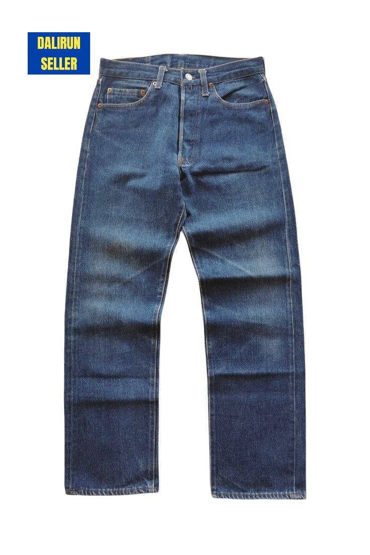 Levi's Vintage 90s Levis 501 Dark Wash Denim Jeans Rare Size US 29 - 1 Thumbnail