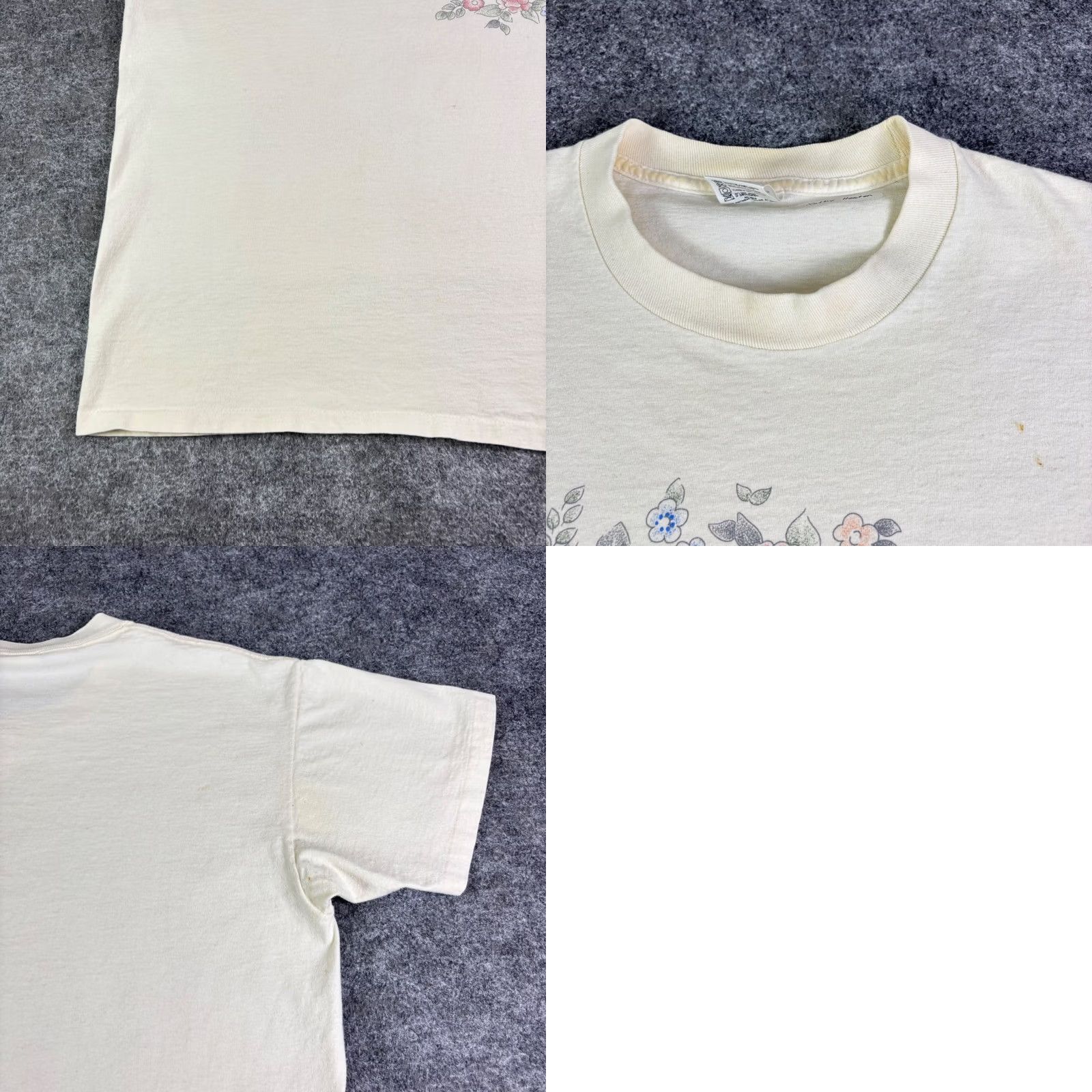 Anvil VINTAGE Pfaltzgraff Floral T Shirt Anvil Single Stitch Made in USA Cream L Large Unisex 1990s 100% Cotton Graphic Tee Short Sleeve Boho Size US L / EU 52-54 / 3 - 8 Thumbnail