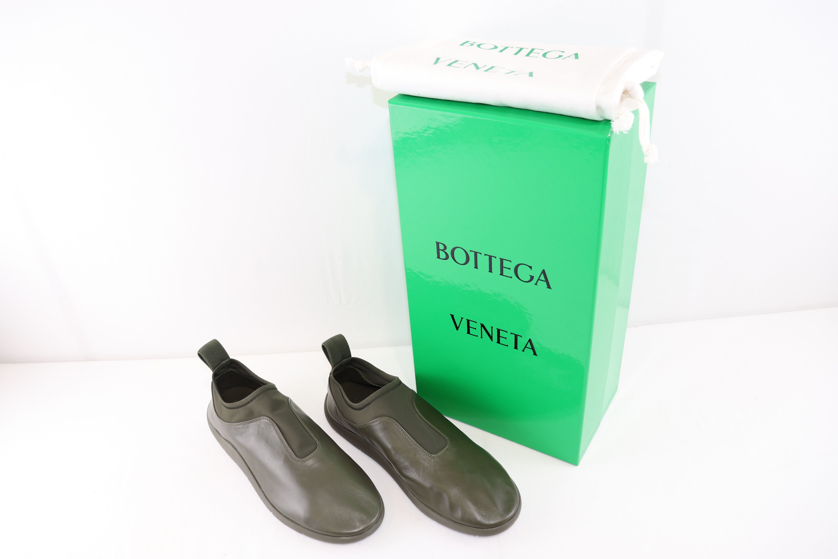 Bottega Veneta o1rshd1 Lagoon Nappa/Antares Fabric Sneakers in Seaweed Size US 8 / EU 41 - 10 Thumbnail