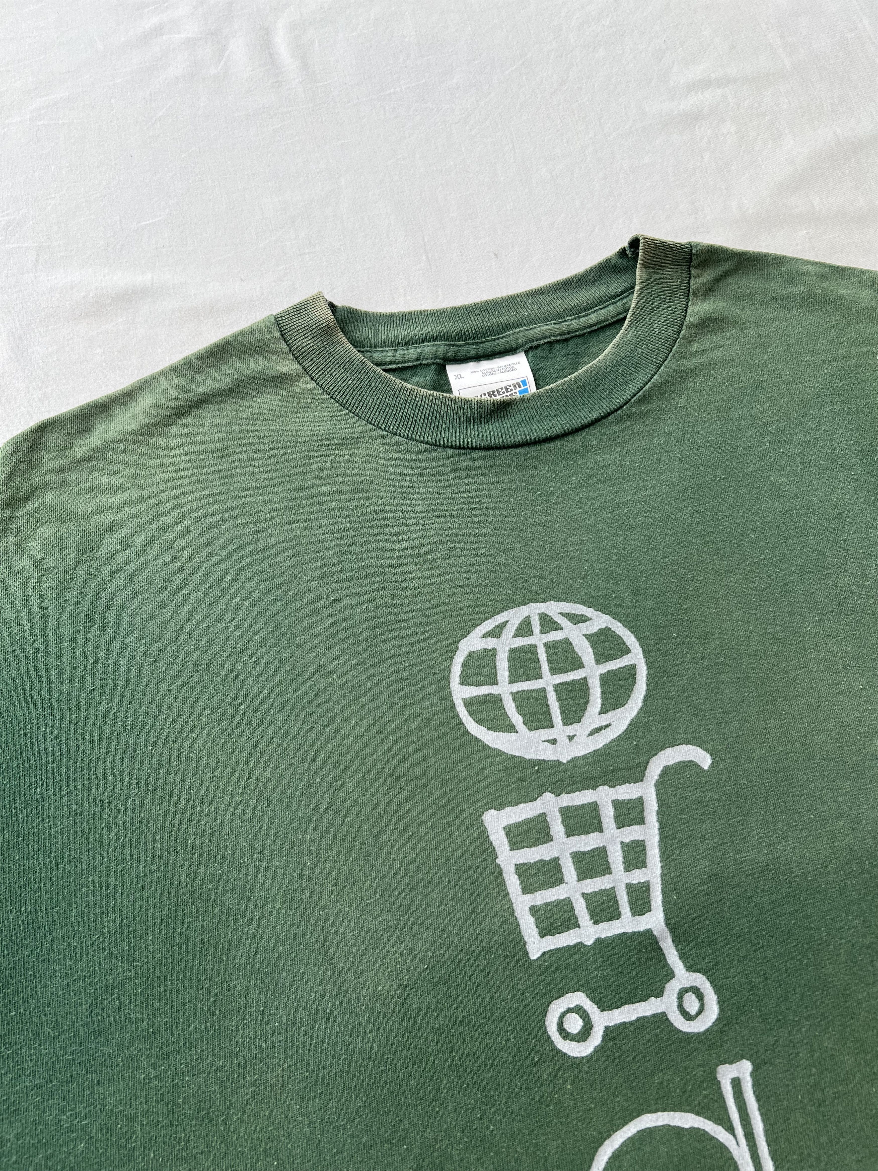 Vintage 1997 U2 Popmart Tour Rock Band Faded Green T-shirt