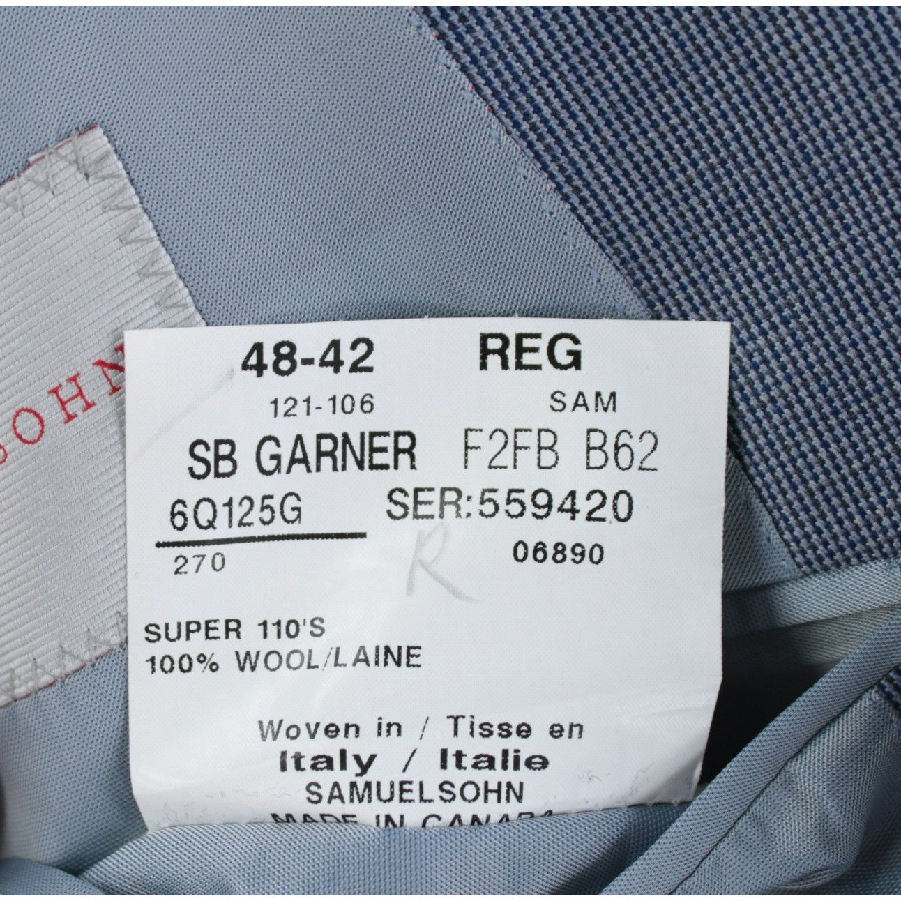 Samuelsohn Samuelsohn Suit Size US 48 Regular in Blue Size 48R - 9 Thumbnail