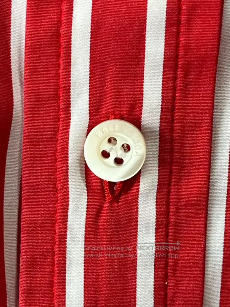 Balenciaga Balenciaga Red and White Striped Cotton Shirt Size XXS / US 00 / IT 34 - 9 Thumbnail
