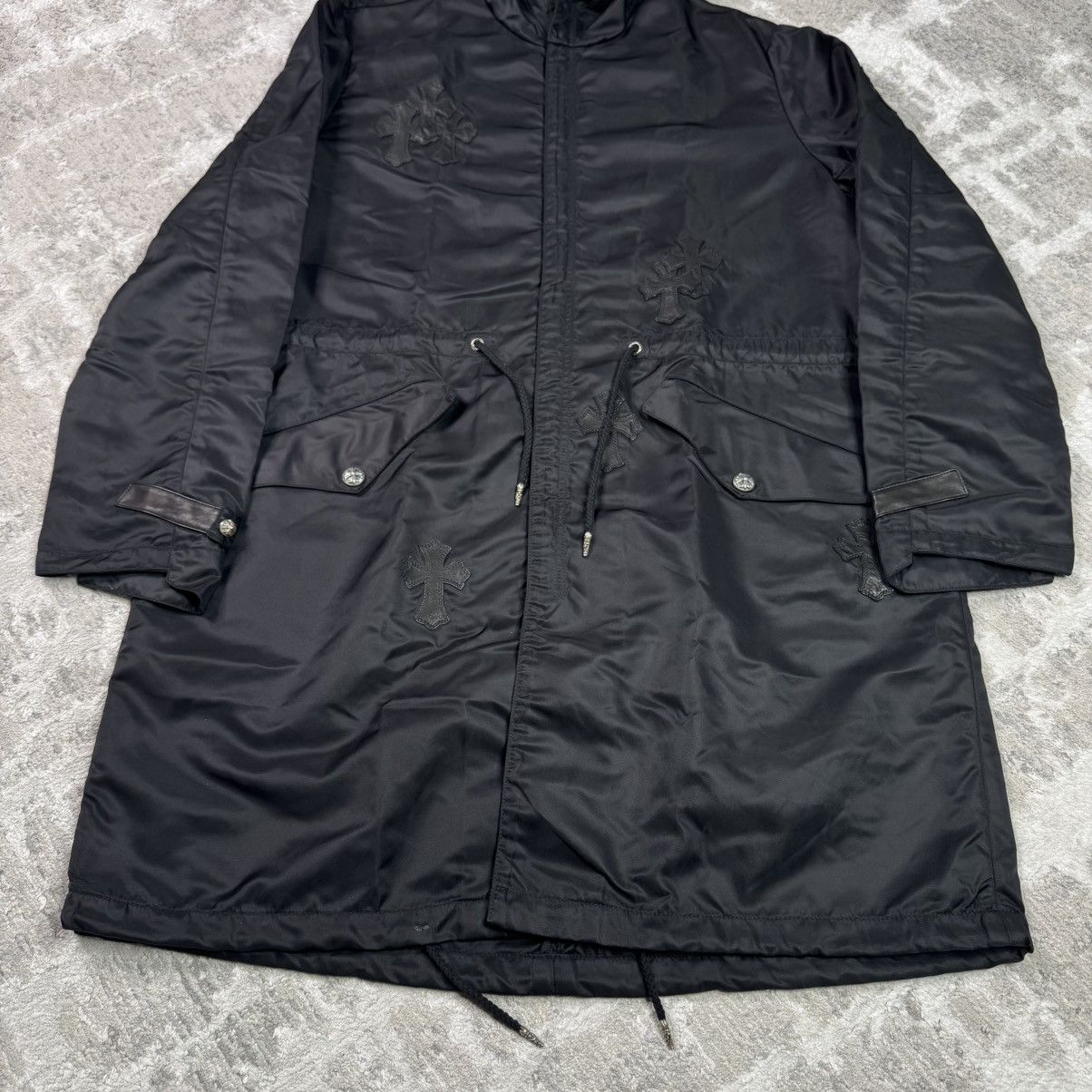 Chrome Hearts Chrome hearts nylon cross patch fishtail zip up parka jacket Size US L / EU 52-54 / 3 - 3 Thumbnail