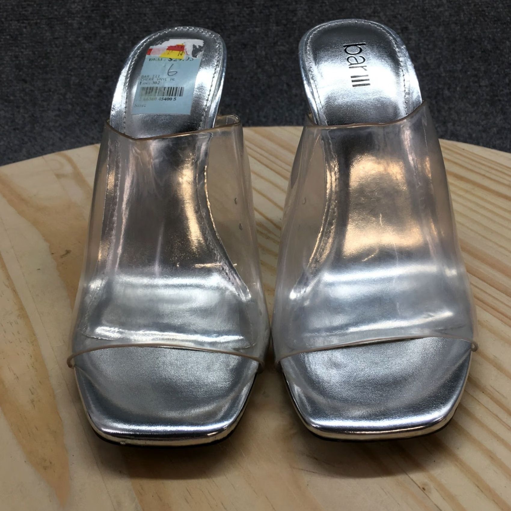 Bar III Bar III Heels Womens 9 M Cherr Mule Clear Slip On Open Toe Spool NEW Size US 9 / IT 39 - 4 Thumbnail