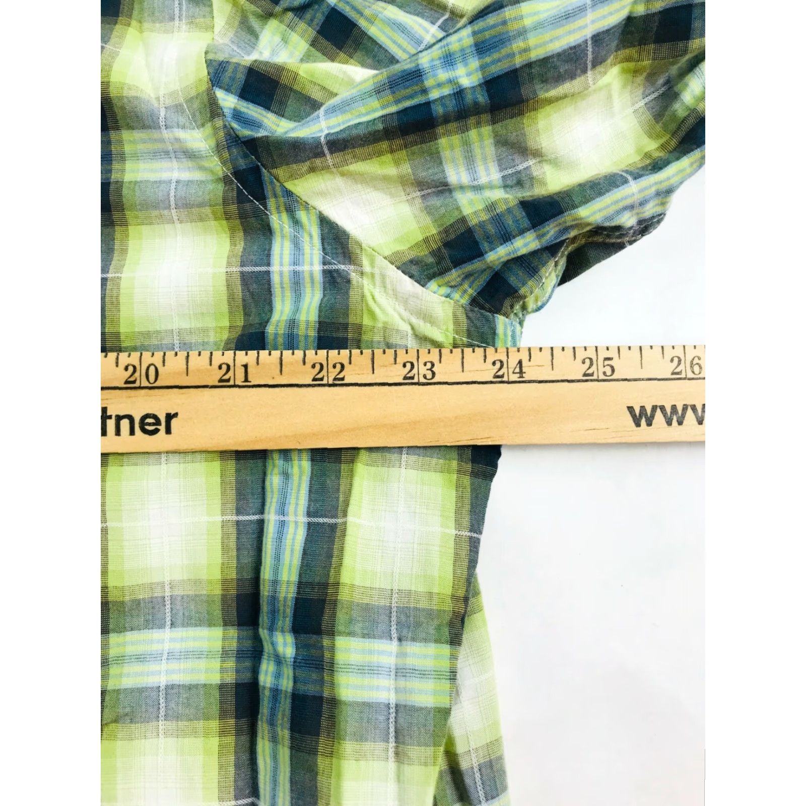 Gap Gap Dress Shirt Men's Size Large Yellow Plaid Button Up Long Sleeve Classic Fit Size 42R - 3 Thumbnail